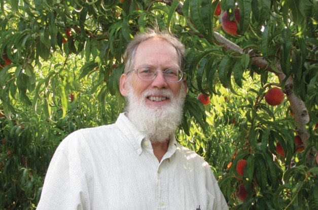 After 30 years breeding peaches for the South—15 in the Prince series alone—W.R. (Dick) Okie retired this year. He is still working until a successor is decided upon. 