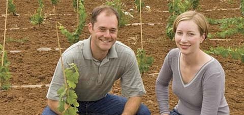 Brother and sister Alex and Alison Sokol Blosser are both vice presidents in the family business, with Alex managing the vineyard and Alison in charge of marketing.