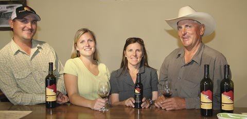 Each Arnold family member has a part in making Pozo Valley wines. From left to right are Joey and Michelle with their parents, Debbie and Steve Arnold.