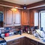 The kitchen in a farmworker housing unit in New York