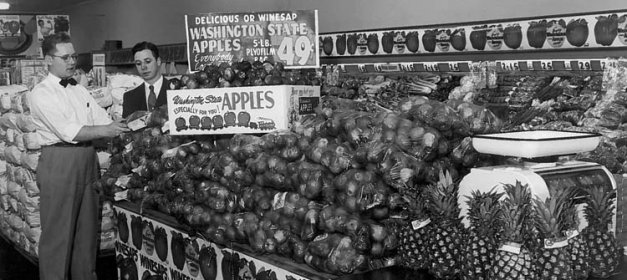 While Harold Copple managed the Apple Commision between 1947 and 1957, most of the apples produced in Washington were Winesap. During that period, the commission hired a larger, year-round merchandising staff of up to 12 people to work with retailers across the country.