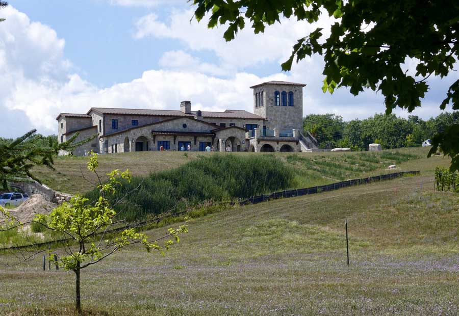 The stone Mediterranean-style villa beckons visitors to Mari Vineyards in northwest Lower Michigan. The winery officially opened for business in June. <b>(By Leslie Mertz)</b>