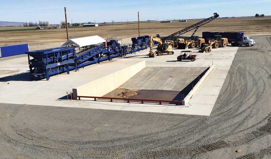 The PacifiClean composting facility in Quincy, Washington, is shown operational in the spring of 2015. Concerns over the spread of the apple maggot have prompted state authorities to stop composting activity, at least temporarily. <b>(Courtesy Ryan Leong)</b>
