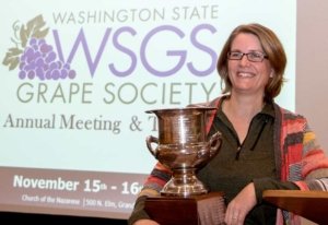 Gwen Hoheisel at the Washington Grape Society annual meeting on November 16, 2018, in Yakima, Washington. (Ross Courtney/Good Fruit Grower)