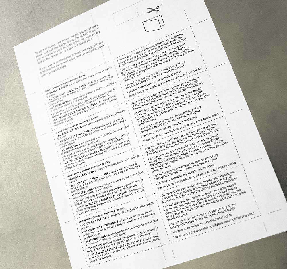 Agricultural employers encouraged to be prepared for ICE Agricultural employment experts advise growers to give employees these “Know Your Rights” cards to let workers know they can remain silent if questioned by federal immigration authorities. Some growers laminate the cards or print them on card stock. (Photo illustration by Ross Courtney and TJ Mullinax/Good Fruit Grower)