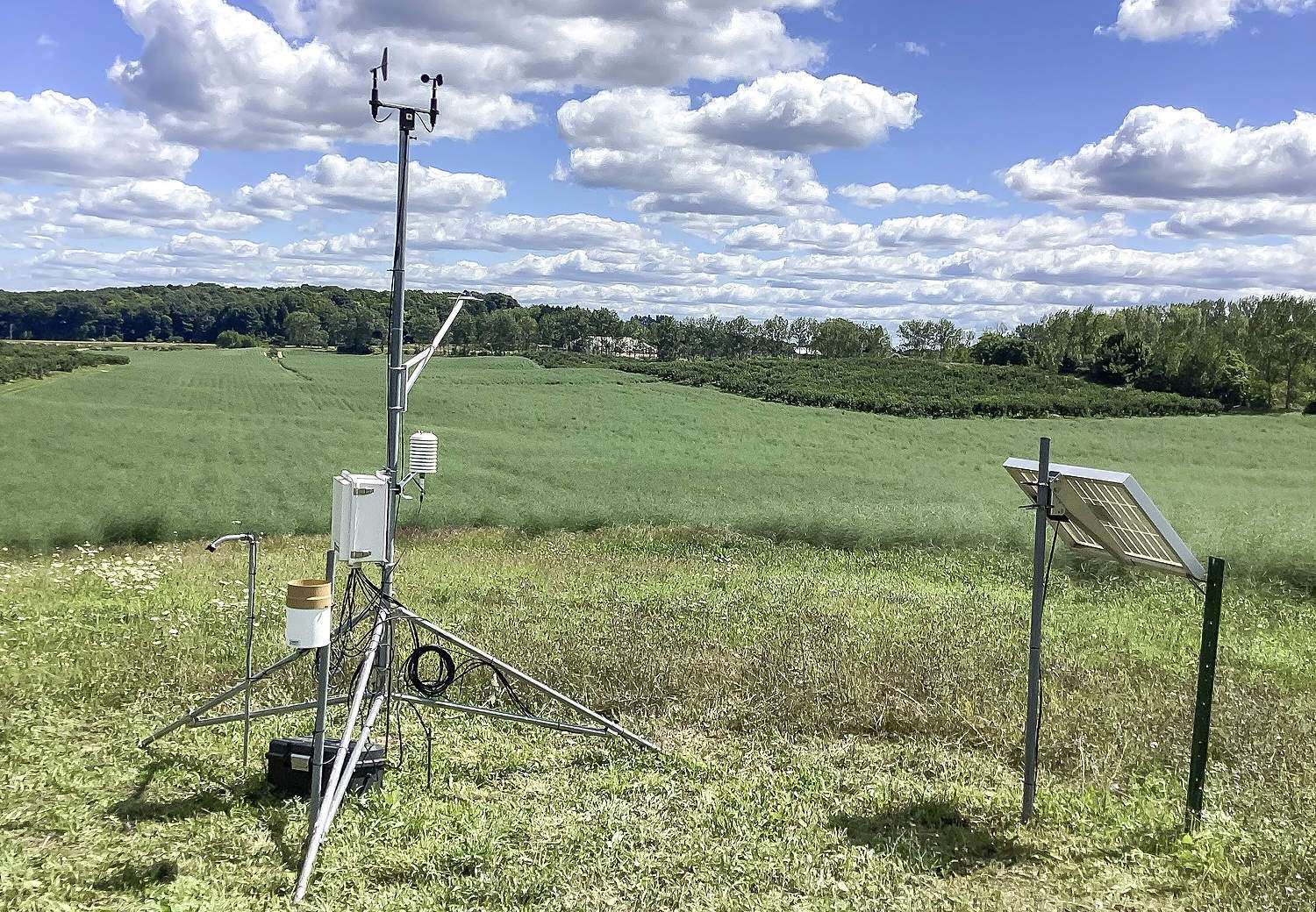 Fine-tuning forecasts for Michigan farms Three new weather stations, such as this station in New Era, Michigan, are being installed in the Northwest Michigan fruit-growing region, where hilly terrain creates microclimates that can limit the usefulness of weather data.