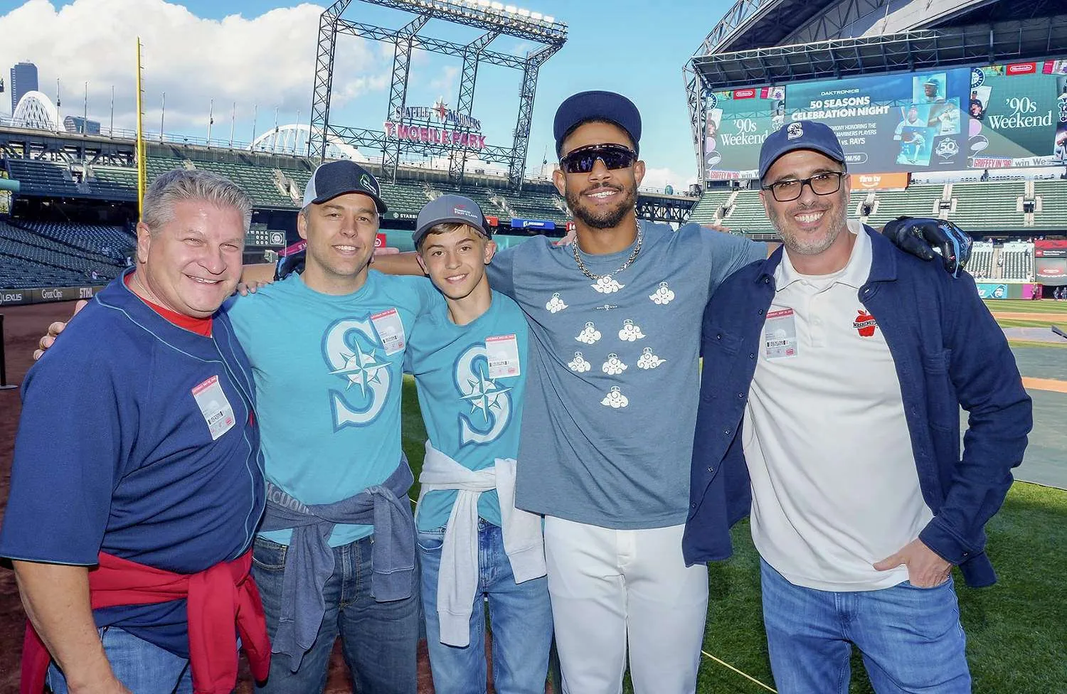Washington apple industry representatives at a Seattle Mariners baseball game
