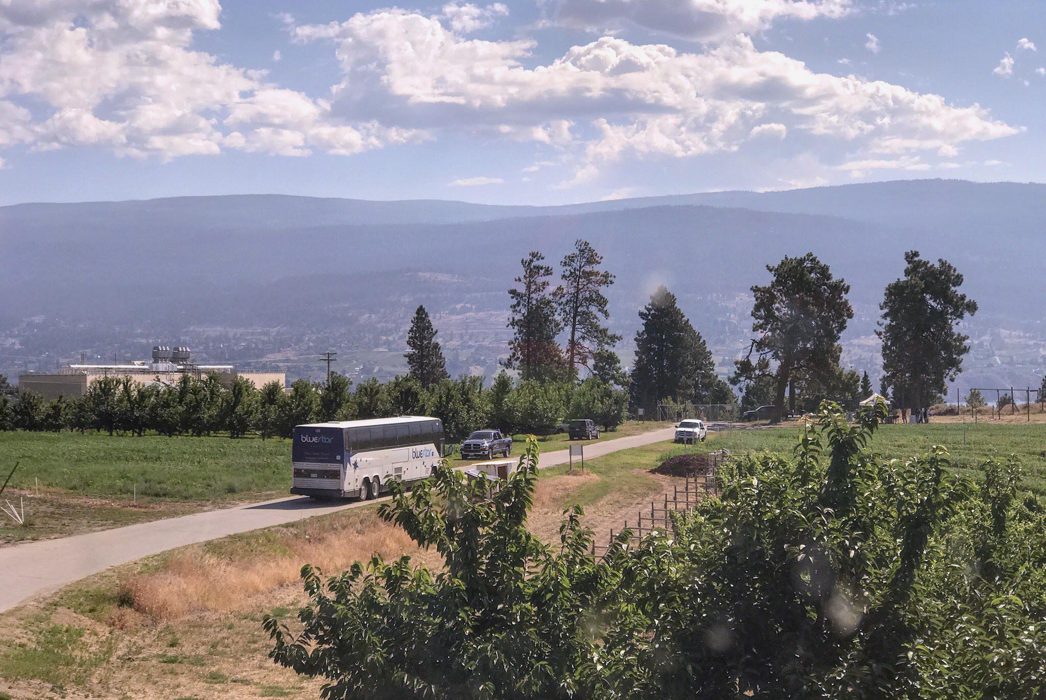The view of the Summerland Research and Development Center, (left) and Okanagan River Valley on July 23, 2018 during the IFTA Summer Tour. <b>(TJ Mullinax/Good Fruit Grower)</b>
