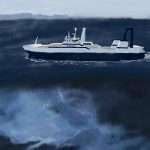 Alaskan commercial fishing and processing vessel illustration