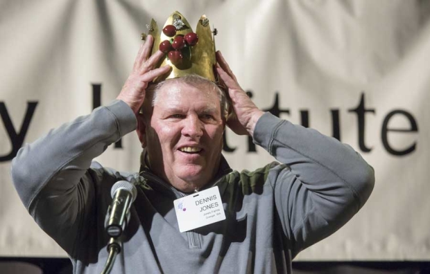 Dennis Jones is crowned the 72nd Cherry King during the Cherry Institute on January 15, 2016 at the Yakima Valley Convention Center. Jones is from Granger, Washington. (TJ Mullinax/Good Fruit Grower)