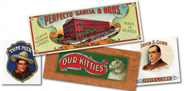In the late 1800s, cigar labels were embossed and gilded with gold leaf or bronzing. 