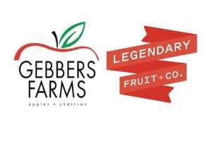 Logos for Gebbers Farms and Legendary Fruit Co.
