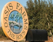 Oasis Farms company sign outside of their new office in Prosser, Washington. (TJ Mullinax/Good Fruit Grower)