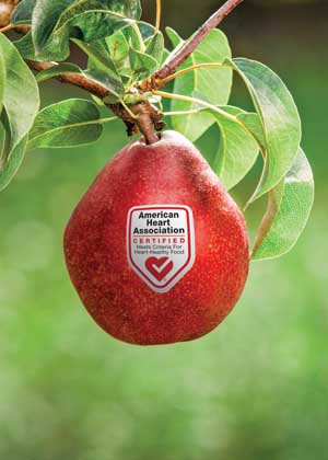 The American Heart Association's Heart-Check logo is now certified for all 10 varieties of pears under the USA Pears brand. (Courtesy Pear Bureau Northwest)