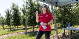 Rachael LeBlanc, research scientist and apple breeder at the Vineland Research and Innovation Centre in Ontario