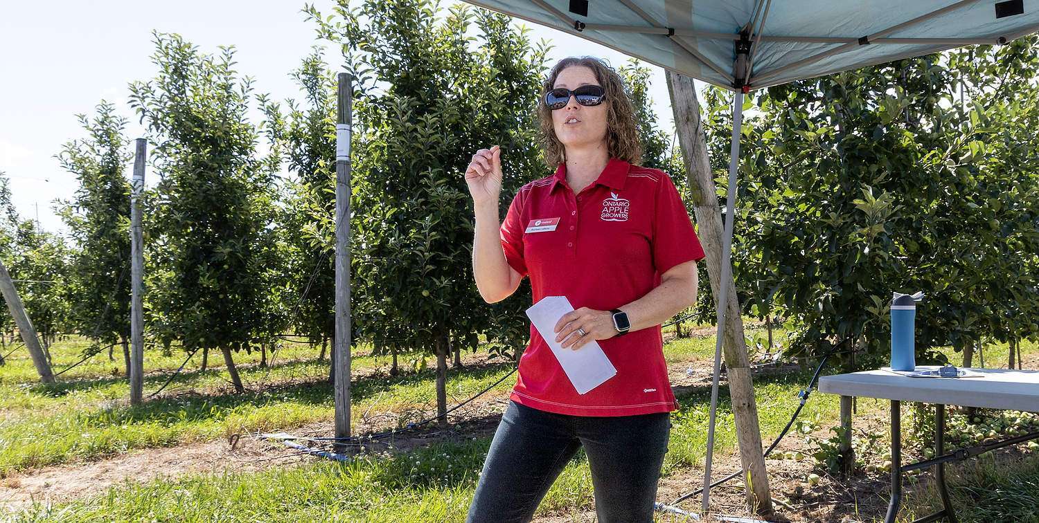 Rachael LeBlanc, research scientist and apple breeder at the Vineland Research and Innovation Centre in Ontario