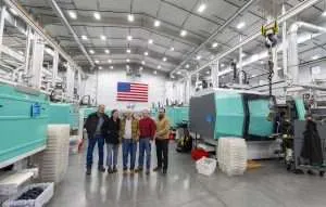 Nelson family members in Nelson Irrigation’s engineering facility