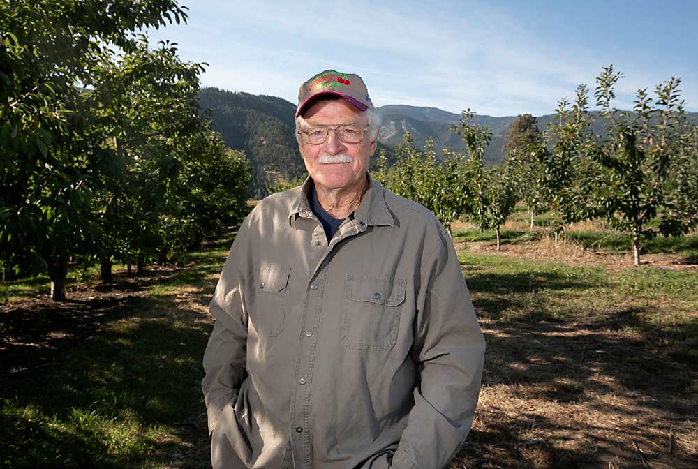 “Part of the reason I’ve stayed in it is that I like growing things, and I like being outside. I enjoy being with the trees, I enjoy the people I work with, the people in this industry.” —Norm Gutzwiler, 2006 Good Fruit Grower of the Year, in his Wenatchee, Washington, cherry orchard. (TJ Mullinax/Good Fruit Grower)