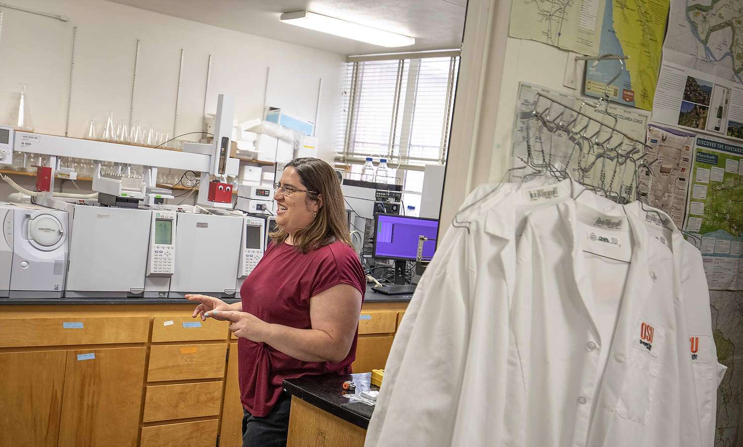 Tarara: Smoke signals Elizabeth Tomasino, pictured here at the Oregon State University smoke research lab in Corvallis in 2021, will share her findings on consumer perception of smoke damage in wines at the upcoming Washington Advancements in Viticulture and Enology, or WAVE, event to be held in Richland, Washington, on April 22. (TJ Mullinax/Good Fruit Grower)