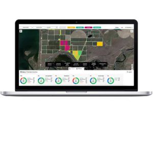 This screenshot of the Fieldin dashboard shows the efficiency metric for each of nine tractors operating on a ranch one morning in June — including a breakdown of the time spent spraying, driving, refilling and resting. This type of data, along with maps of the path each tractor took, can now help orchard managers deploy labor to spray more efficiently, said Fieldin co-founder Iftach Birger. (Screenshot: Courtesy Fieldin; Illustration: Good Fruit Grower)