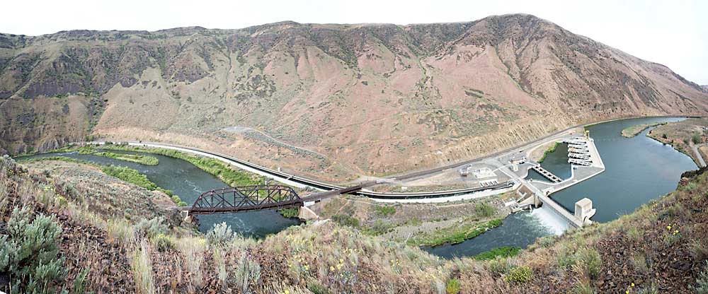 The Yakima River, as seen here overlooking Washington’s Roza Dam, delivers water to one of the top tree fruit production regions in the country, but it’s also home to salmon runs that the state and American Indian tribes are working to rebuild. Improving the water system for both farms and fish is a challenge, but Congress took a major step forward in February, authorizing the first phase of a 30-year, multibillion-dollar effort known as the Yakima Basin Integrated Plan. (TJ Mullinax/Good Fruit Grower)
