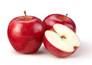 New apple variety Snowflake, bred in Canada, has rosy-red skin and white, snowflake-like lenticels. Its white flesh is juicy, crisp and sweet with a hint of tartness. (Courtesy Marketing Partners)