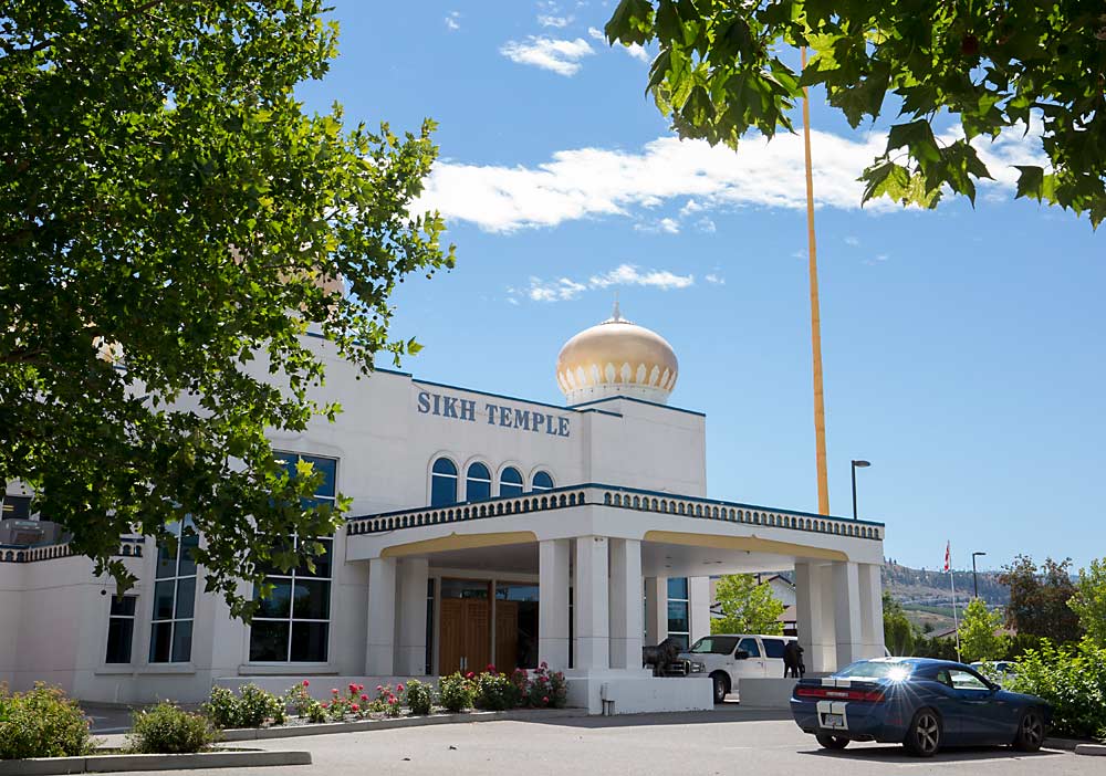 A gurdwara, the Sikh place of worship, in Kelowna. In the 2011 census, the most recent, 4.7 percent of the families in British Columbia identified as Sikh. (TJ Mullinax/Good Fruit Grower)