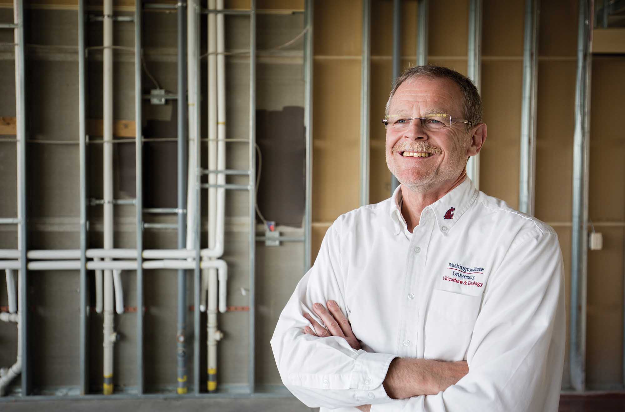 Thomas Henick-Kling on May 4, 2015 before the opening of the new Washington State University Wine Science Center in Richland, Washington. The center, located near the Tri-Cities campus of WSU, will be a hub for the Washington wine industry and bring together researchers, students, and industry members. (TJ Mullinax/Good Fruit Grower)